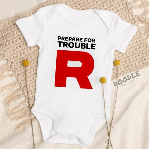 Team Rocket Pokemon Organic Cotton Baby Bodysuit - "Prepare for Trouble"