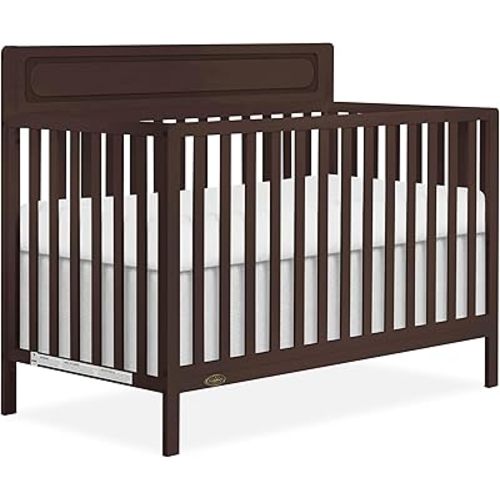 Dream On Me Avery 5-in-1 Convertible Full-Size Baby Crib in Chocolate Chip, Converts to Toddler Bed, Daybed & Full-Size Bed, 3 Adjustable Mattress Heights, Greenguard Gold & BSA Certified