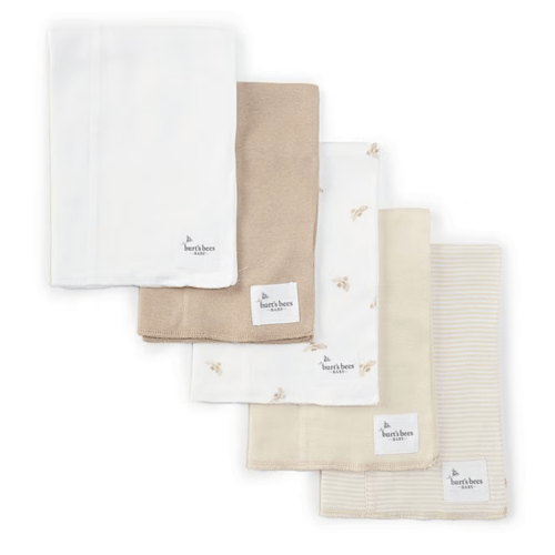 Burt's Bees Baby Golden Bee Burp Cloth Five-Piece Set