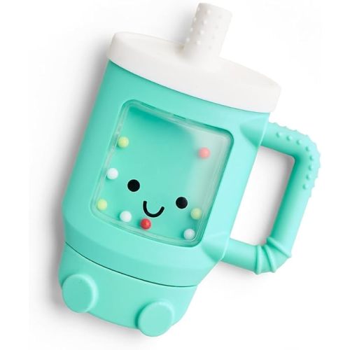 Amazon.com : Itzy Ritzy Silicone Rattle Teether– BPA-Free Silicone Teether with Rattle for Babies & Toddlers – Features a Gentle Rattle Sound, Colorful Beads & Multiple Textures (Travel Cup) : Baby