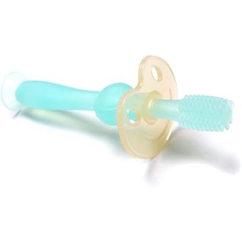 Haakaa 360° Silicone Baby Toothbrush – 100% Soft Food Grade Silicone, BPA-Free, Suction Base, Safe for Babies 6 Months+, Gentle Gum and Teeth Cleaning for Infants, Gum Massager
