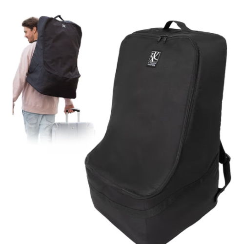 J.L. Childress Padded Infant Car Seat Bag - Travel Bag for Airplane, Fits Most Baby & Infant Car Seats, Compatible with UPPAbaby, Nuna, & Chicco, Airport Accessories, AirTag Compatible- Premier, Black