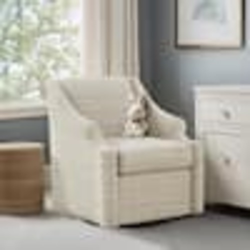 Madison Park Benton Tan 29.5 in. W x 30.25 in. D x 34.5 in. H Swivel Glider Chair MP103-0937