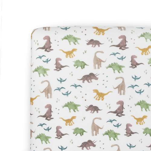 Stretch Knit Crib Sheet - Dino Pals
