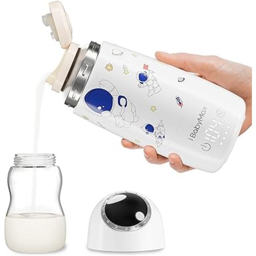 Portable Bottle Warmer, 17oz Water Travel Bottle Warmer for Breastmilk, 10400mAh Rechargeable Battery Wireless Baby Bottle Warmer with Fast Heating & Charging and Precise Temperature Control