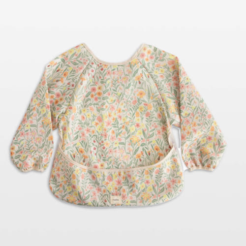Mushie Pastel Blooms Long Sleeve Bib
