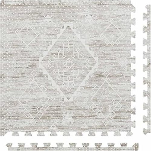 House of Noa Baby Play Mat – 4x6 Driftwood Ula – Set of 6 Tiles – Cushioned EVA Foam Play Mat for Floor, Soft Interlocking Baby Crawling Mats for Hard Floors