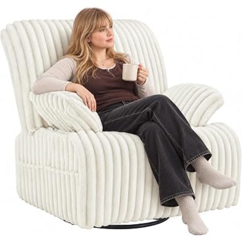 Swivel Recliner 40" Oversize Rocking Chair with Adjustable Arms