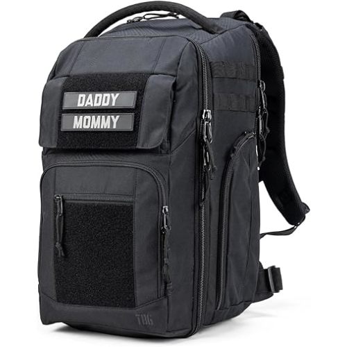 Tactical Baby Gear Everyday Tactical Diaper Bag Backpack for Dads – Includes Changing Mat, Stroller Straps, Built-In Wipes & Cooler Pouch (Coyote Brown Everyday)