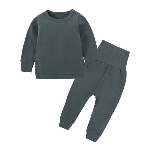 WIBACKER 3M-8Y Thermal Underwear Set for Infant Girls Boys Long Johns Kids Warm Cotton Pajamas Hight Waist Pjs
