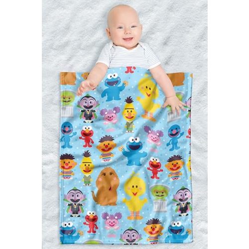 LOGOVISION Sesame Street Lightweight Baby Blanket, 30"X40", Cute Character Pattern Unisex for Infants Girls & Boys