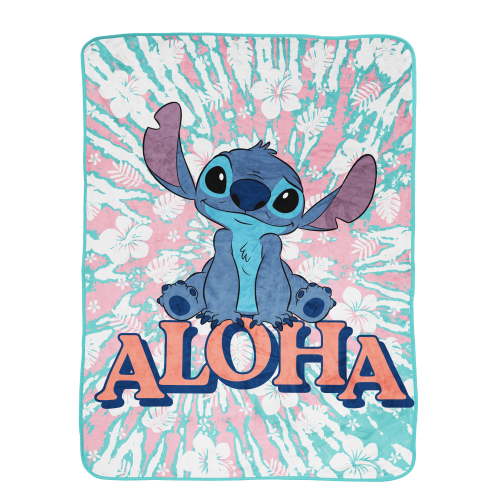 Lilo and Stitch Kids Throw Blanket, 46 x 60, Microfiber, Blue, Disney