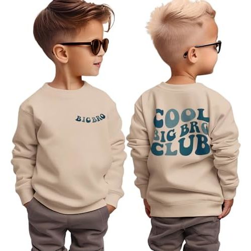 BOUTIKOME Big Brother Sweatshirt Toddler Baby Boy Cool Big Bro Club Shirts Announcement Pullover Long Sleeve Fall Tops