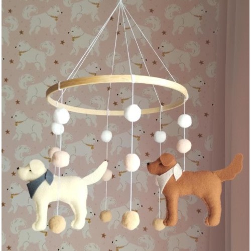 Custom Dog Baby Mobile, Golden Retriever Mobile Nursery, Labrador Crib Mobile, Dog Nursery Decor, Puppy Mobile