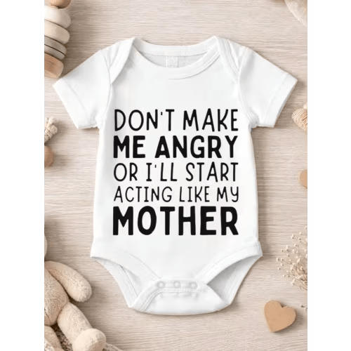100 cotton baby onesie funny humor black text - Temu