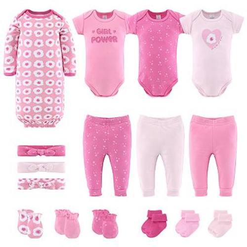 The Peanutshell Layette Gift Set For Baby Girls, Pretty Pink, 16 Essential Pieces
