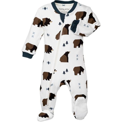 zippyjamz – Zipper Organic Sleeper Footed Onesies Sleeper Baby Pajamas with Inseam Zipper