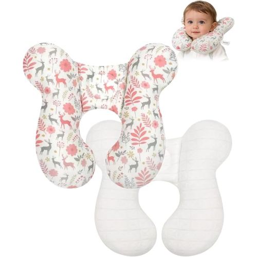 KAKIBLIN Baby Travel Pillow, Baby Neck Pillow for Car Seat, U-Shaped Head and Neck Support for Stroller Pushchair, Soft Cooling Breathable Infant Head Pillow for Newborn Toddler
