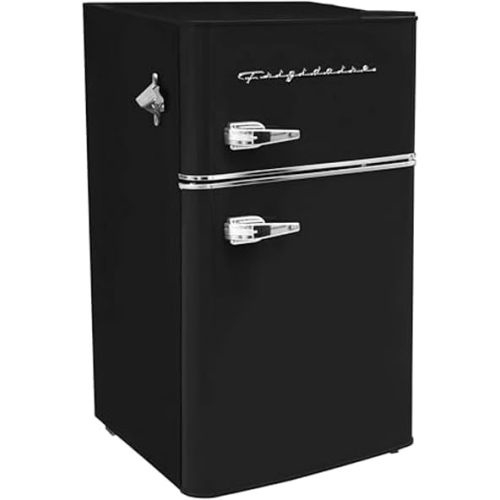 Frigidaire EFR840 Retro Mini Fridge with Freezer & Side Bottle Opener - Small 2 Door Refrigerator for Office Bar or College Dorm Room - 3.2 Cu Ft, Black