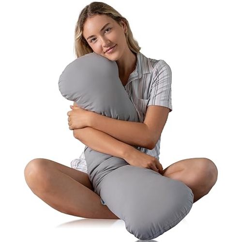 Weighted Body Pillow 6.5lbs - Weighted Pillow for Deeper Sleep (41" x 10") - Cooling Body Pillows for Adults, Full Body Pillow for Sleeping, Side Sleeper Body Pillow with Cover