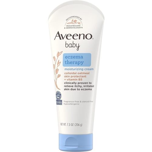 Aveeno Baby Eczema Therapy Moisturizing Cream, Natural Colloidal Oatmeal & Vitamin B5, Moisturizes & Relieves Dry, Itchy, Irritated Skin, Paraben & Steroid & Fragrance Free, 7.3 Oz