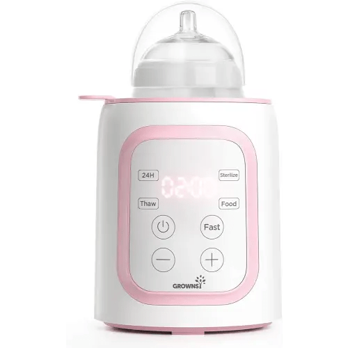 Grownsy Bottle Warmer, Fast Baby Bottle Warmer for All Bottles, Milk Warmer for Breastmilk or Formula, Smart Temperature Control and Automatic Shut-Off- Pink