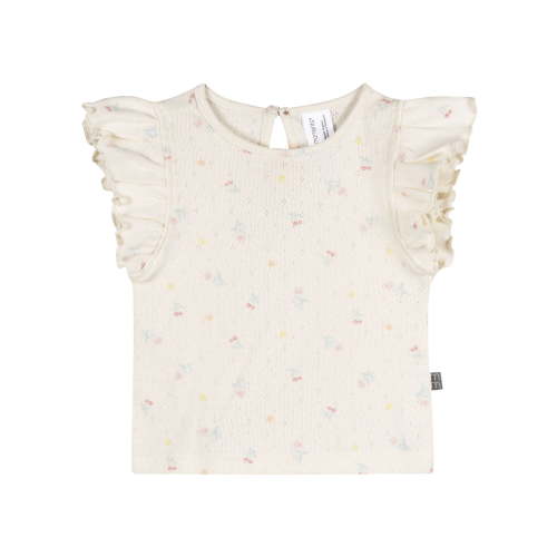 Modern Moments by Gerber Baby Girl Organic Flutter Sleeve Top, Sizes 0/3 Months - 24 Months