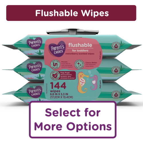 Parent's Choice Flushable Melonberry Scented Wipes (Choose Your Count)