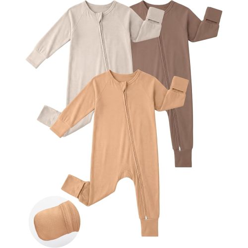 Yoofoss Viscose From Bamboo Baby Pajamas Footless & Footed baby Sleepers, 2-Way Zipper Soft Toddler Romper for Boys Girl