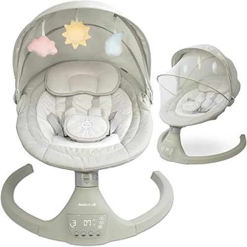Jool Baby Nova Swing for Newborns - Electric Motorized Infant Swing, Bluetooth Music, 10 Preset Melodies, Remote (Updated Model, Sage)
