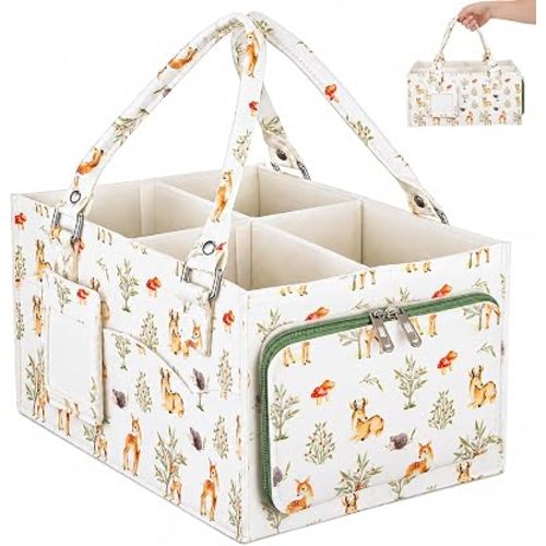 Diaper Caddy Organizer for Changing Table, Diaper Caddy Basket with Handle