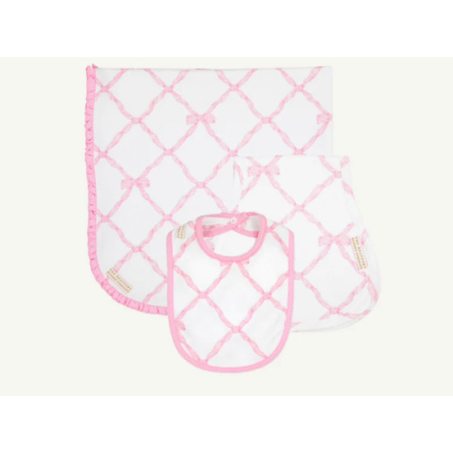 Belle Meade Bow Bundle - Baby Buggy Blanket, Oopsie Daisy Burp Cloth,