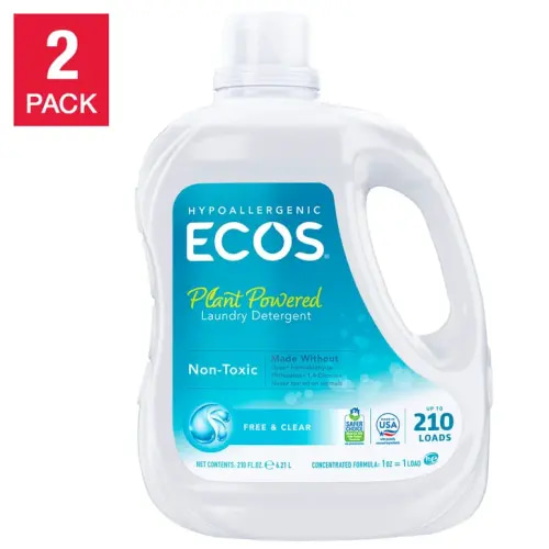 ECOS Liquid Laundry Detergent, Free & Clear, 210 Loads, 210 fl oz, 2-count | Costco