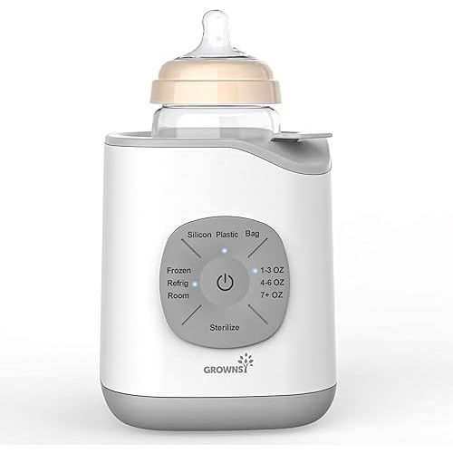 Grownsy Bottle Warmer, Baby Bottle Warmer Fast for Breastmilk & Formula, Accurate Temperature Control, Milk Warmer for All Bottles with Thaw, Sterilizing, Keep Warm, Heat Food