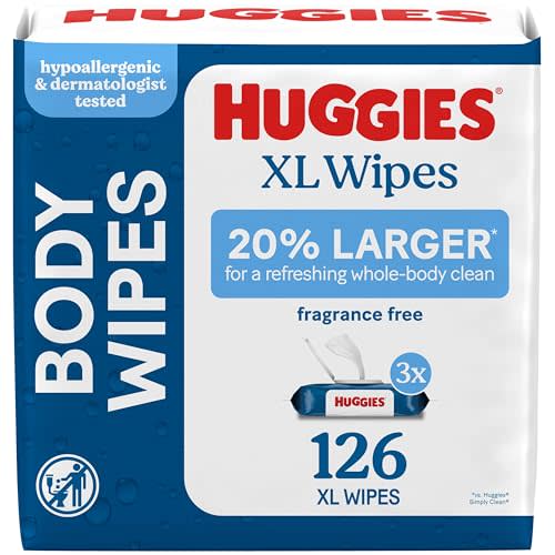 Huggies Extra Large Unscented Wipes, 9 Flip-Top Packs, 378 Count