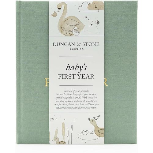 Baby First Year Book - Heirloom Keepsake Baby Memory Book to Record Important Milestones, Photos & More - Pregnancy Books (Sky Blue,112 Pages)
