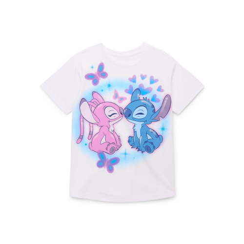 Disney Lilo & Stitch Angels of My Heart Girls Short Sleeve Graphic T-Shirt, Sizes 4-16
