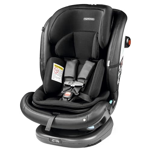 Peg Perego Primo Viaggio All-in-One Convertible Car Seat – Newborn to 10+ Years – 5-120 lbs – Height Adjustable & Slim, 100% FR-Free, Made in Italy, Licorice (Black)