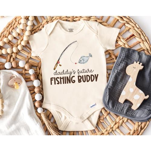 Daddy's Future Fishing Buddy Onesie®, New Dad Fishing Baby Bodysuit (SC-EHG7A54)