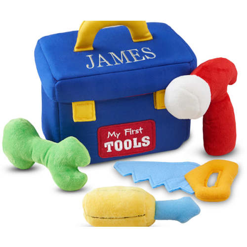 Personalized Plush Toolbox Toy Set with Custom Name