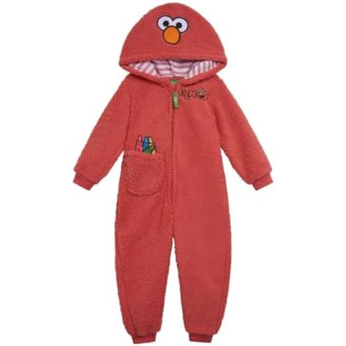 Sesame Street Cozy Sherpa Zip Up Cosplay Costume Coverall Newborn to Toddler Sizes (Newborn - 4T)