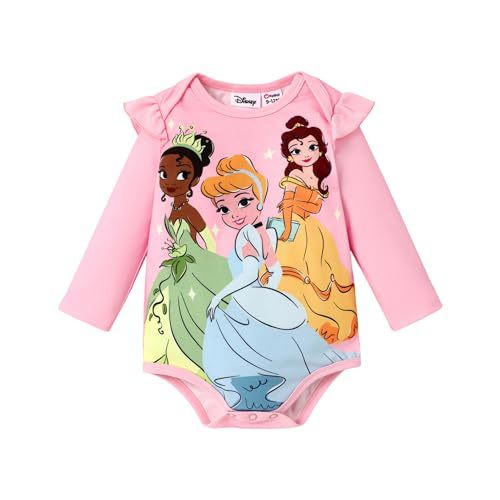 Disney Stitch Princess Ariel Belle Mickey and Friends Baby Girls Clothes Snap Bodysuit for Newborn to Infant