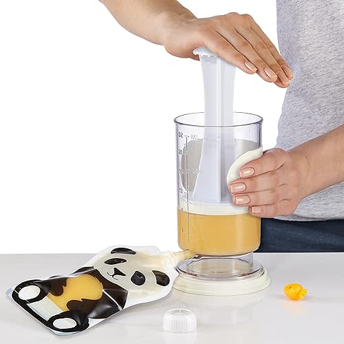 The Filling Station: Squooshi Food Pouch Filler + 12 Large 5 oz Pouches/The Food Pouch Maker for Baby Food Storage and Snack Food Pouches