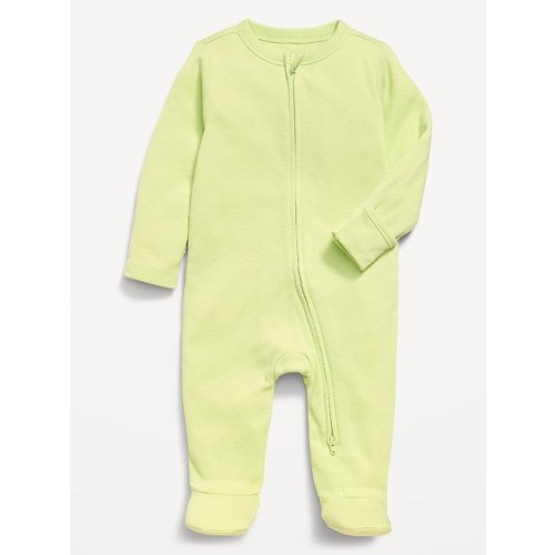 Ribbed 2-Way-Zip Sleep & Play Footed One-Piece for Baby
