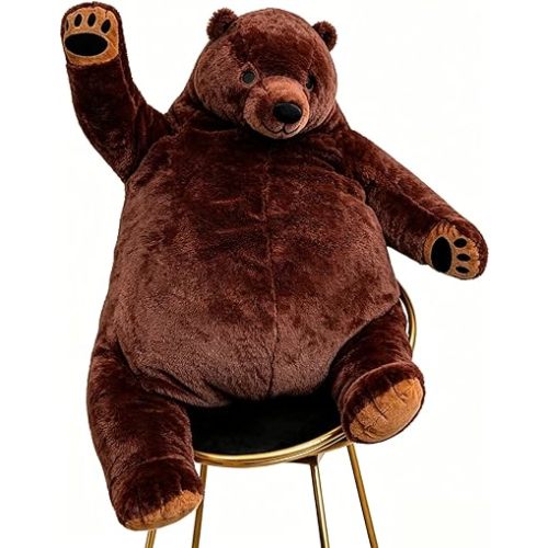 Djungelskog Bear Giant Simulation Bear 23.6 in – Huge Cuddly 2 ft Brown Teddy Bear Stuffed Animal Plush Doll for Home Decoration, Valentine's Day or Birthday Gift