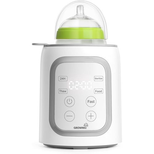 Bottle Warmer, Grownsy 10-in-1 Fast Baby Milk Warmer with Timer for Breastmilk or Formula, Accurate Temperature Control, with Defrost, Sterili-zing, Keep, Heat Baby Food Jars Function
