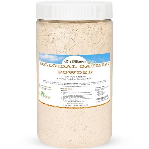 Dirty Treasures Colloidal Oatmeal Bath | Eczema & Itchy Skin Relief | Baby-Safe, 100% Natural, Fragrance-Free | 1 lb (16oz)