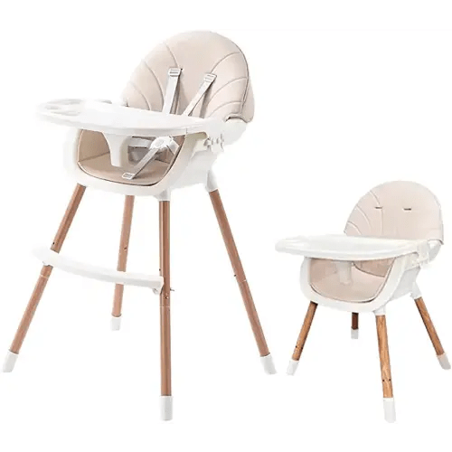 PandaEar 3-in-1 High Chairs for Babies Toddlers, Convertible Infant Highchair with Removable Tray & Safety Harness Adjustable Legs