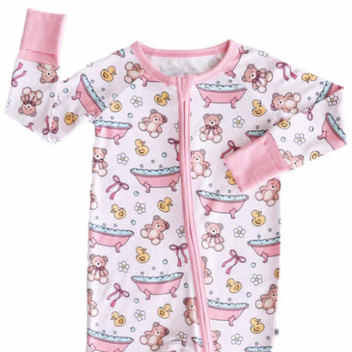 Bathtime Besties Convertible Zip Romper | Pink