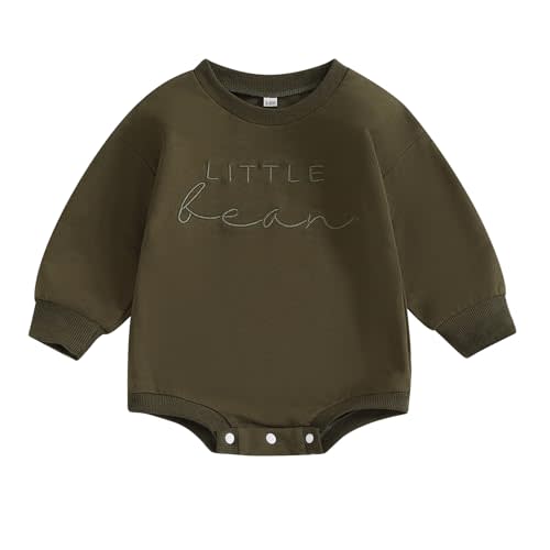 VISGOGO Newborn Baby Girl Boy Bubble Romper 3 6 9 12 18M Onesie Sweatshirt Long Sleeve Oversized Fall One-Piece Bodysuit